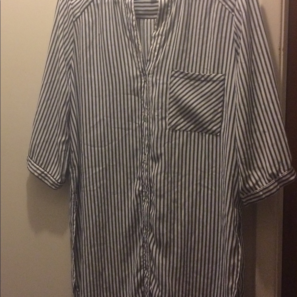 Super long blouse, black & white